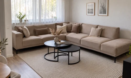 Mira Ecksofa in Beige – Wohnbeispiel