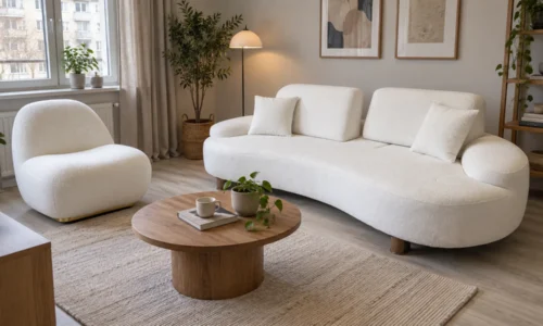 Vela Soft Sofagarnitur in Weiß – Wohnbeispiel